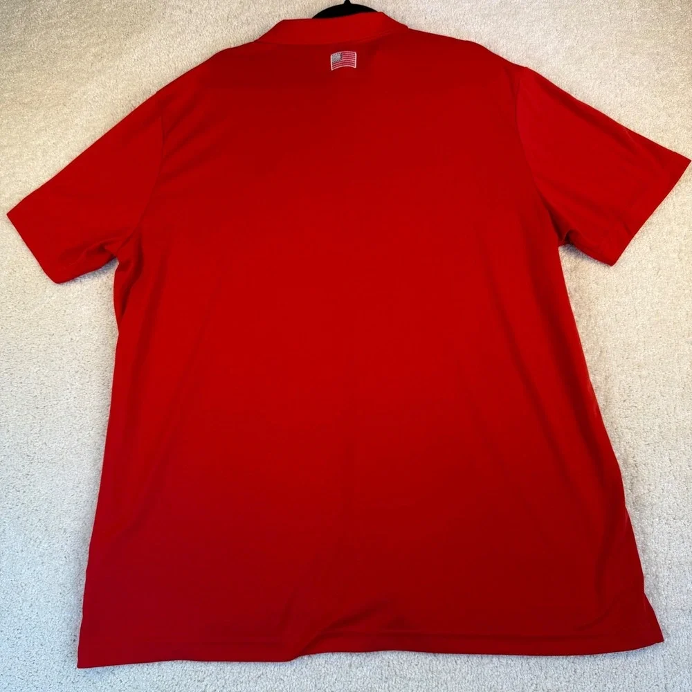 Adidas Golf Polo 2XL‎ Mens Red Concord Pet American Flag Logo DCW Invitational